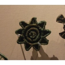 Copper compartmented seal, nine-pointed solar disc